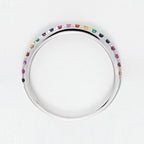 Bague "Colorful Love" E0,04/2 R0,08/3 S0,13/5 Os0,06/3 Ps0,08/3 Ys0,07/2 - Or Blanc 375/1000