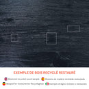 Eka - Tabouret En Bois De Teck Recyclé Peint En Noir