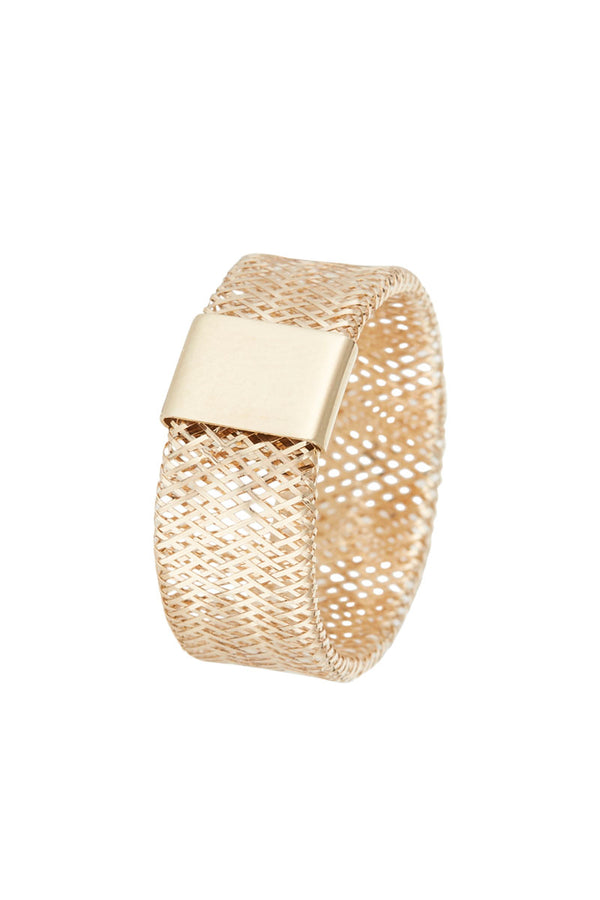 “Woven Mesh” Ring 375/1000 Yellow Gold