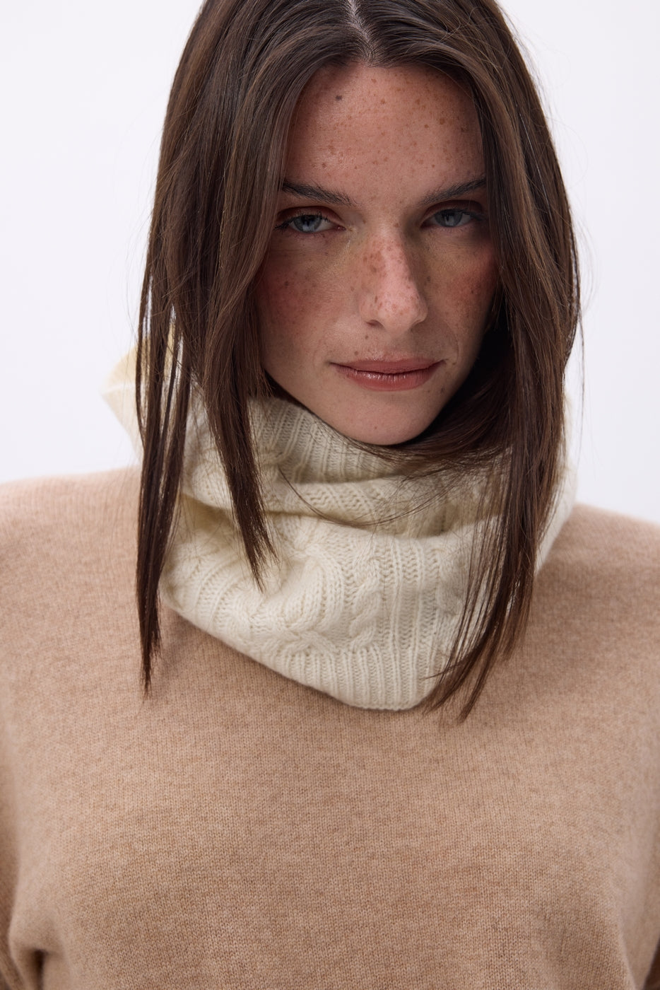 Boreal Cable Knit Neck Warmer - White - Unisex
