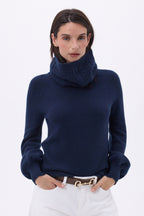 Boreal Cable Knit Snood - Navy Blue - Unisex