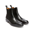 Botines Chelsea Con Puntera Vegetal - Negro - Hombre