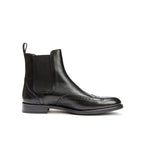 Botines Chelsea Con Puntera Vegetal - Negro - Hombre