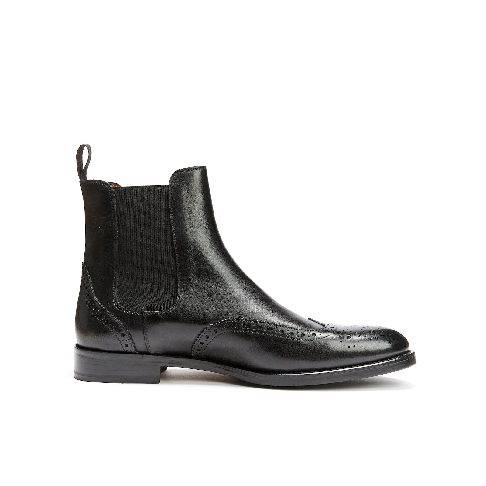 Botines Chelsea Con Puntera Vegetal - Negro - Hombre