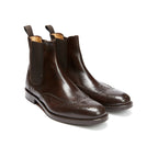 Botines Chelsea con puntera perforada - Marrón oscuro - Hombre