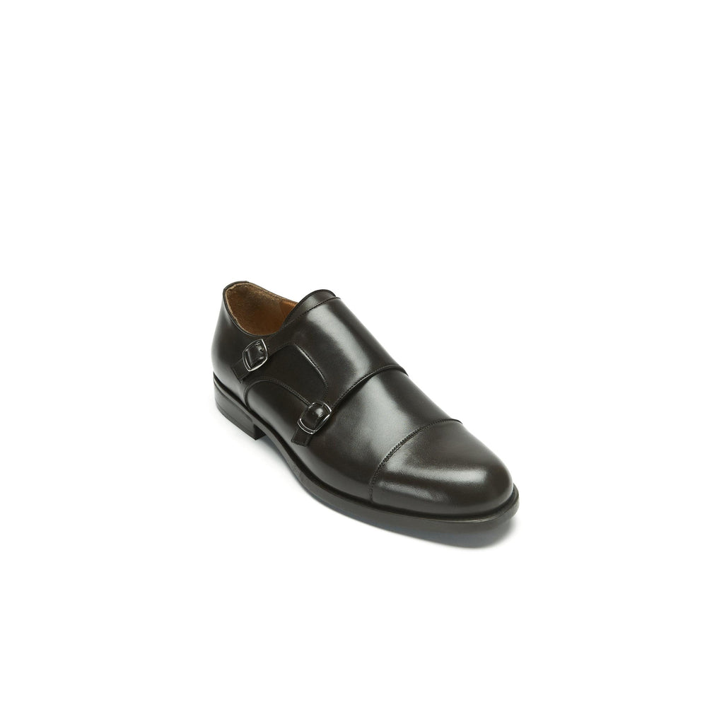 Monk Strap de punta recta - Marrón oscuro - Hombre