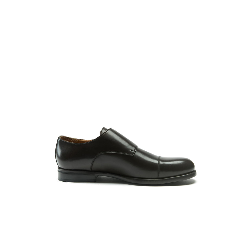 Monk Strap de punta recta - Marrón oscuro - Hombre