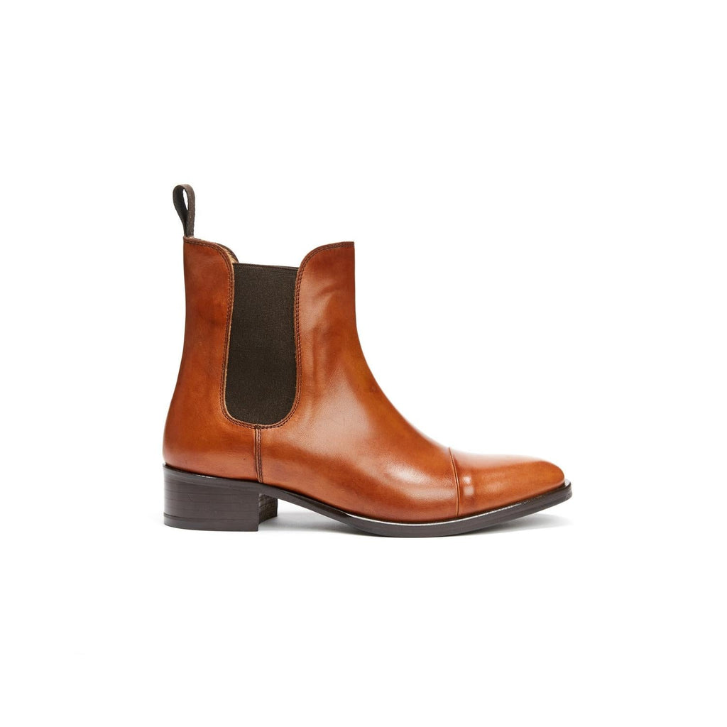 Chelsea Boots With Straight Toe - Tanned Brown - Women