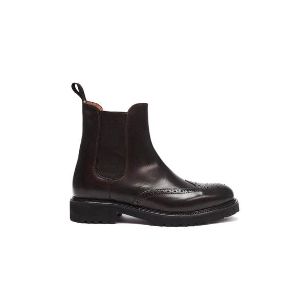 British Passport - Wingtip Chelsea Boots - Dark Brown - Women