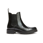 Chelsea Boots with Brogue Toe - Black - Women
