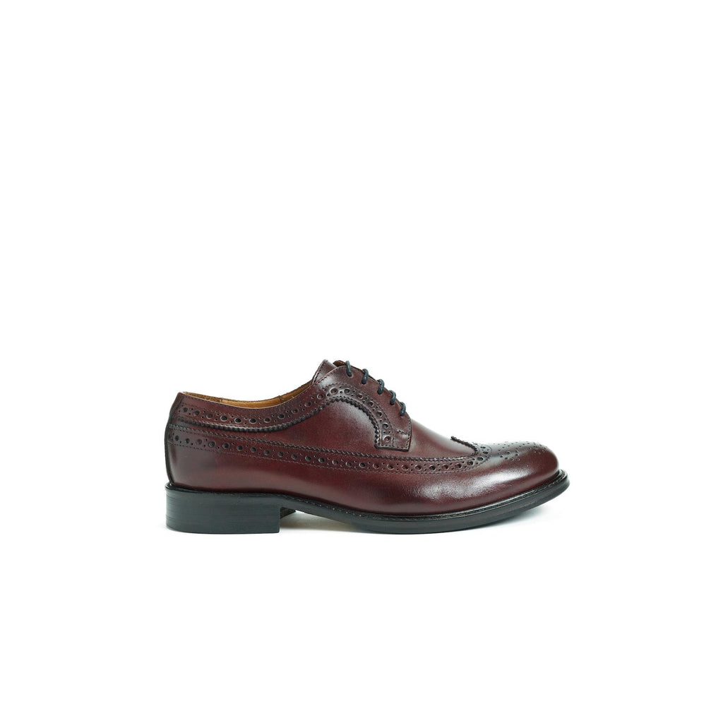 Zapatos Derby con puntera perforada larga - Burdeos - Mujer