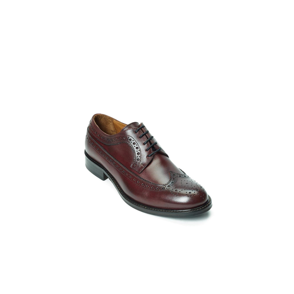 Zapatos Derby con puntera perforada larga - Burdeos - Mujer