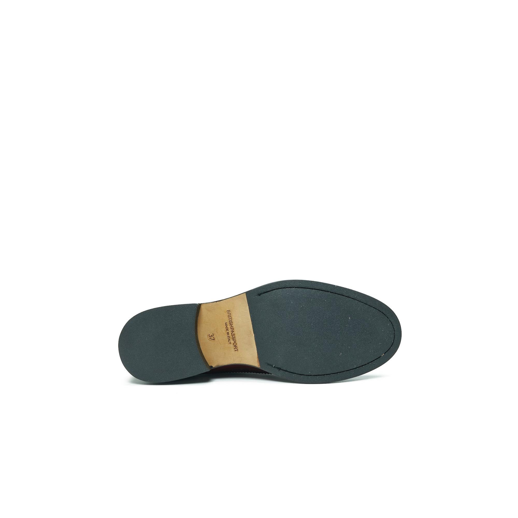 Zapatos Derby con puntera perforada larga - Burdeos - Mujer