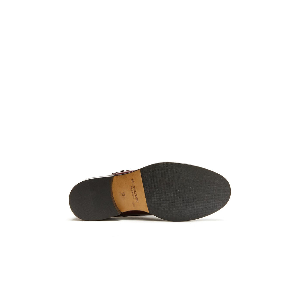 Zapatos Monkstrap con puntera recta - Burdeos - Mujer