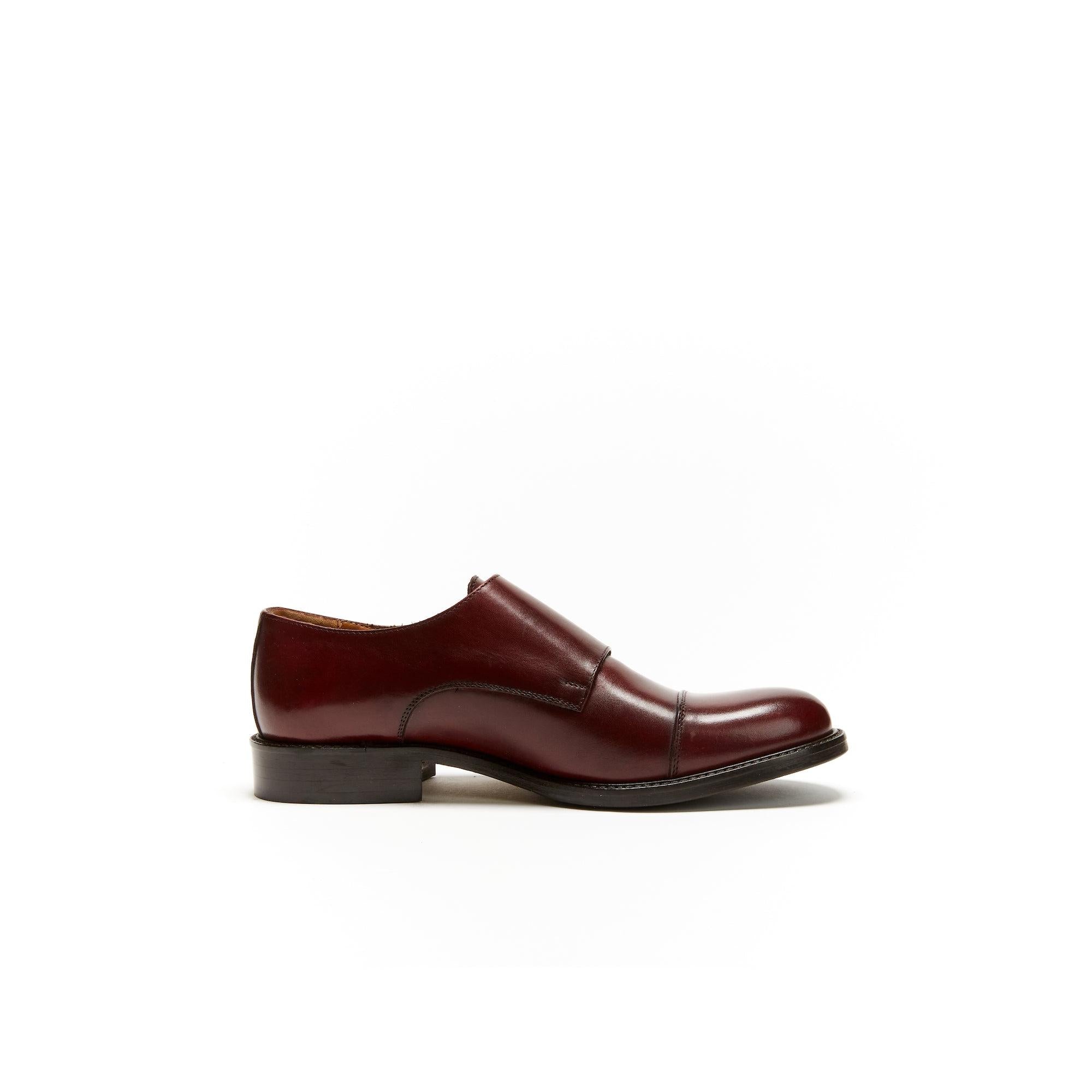 Zapatos Monkstrap con puntera recta - Burdeos - Mujer