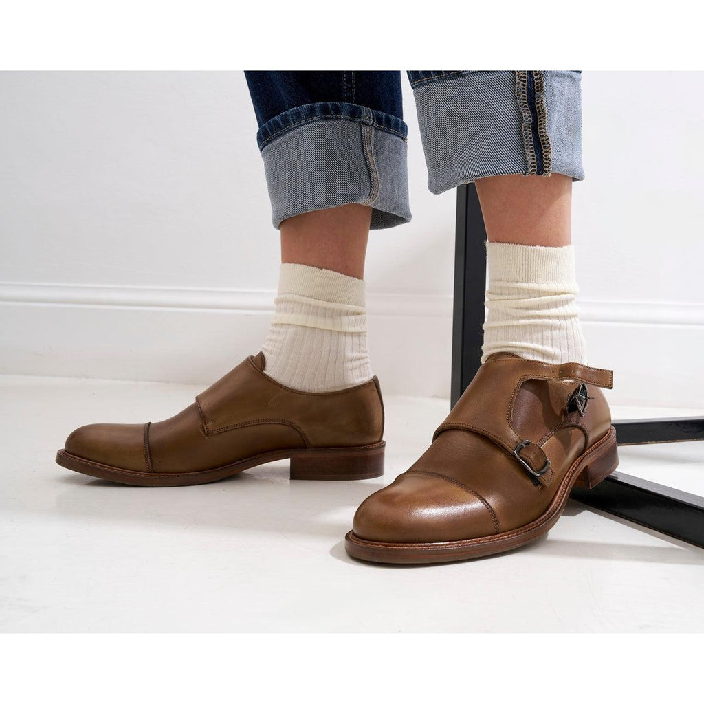 Monk Strap À Bout Droit - Kaki - Femme