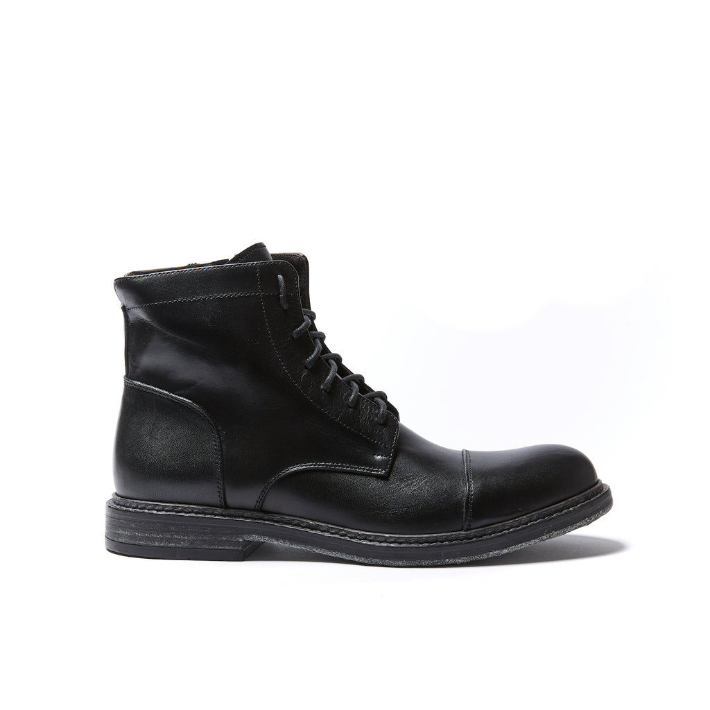 Botines Derby De Puntera Recta - Negro - Hombre