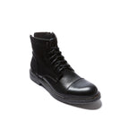 Botines Derby De Puntera Recta - Negro - Hombre