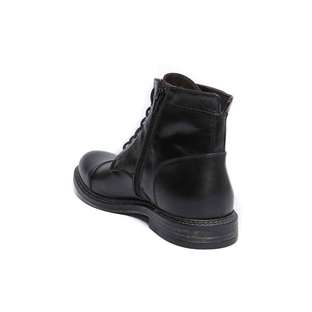 Botines Derby De Puntera Recta - Negro - Hombre