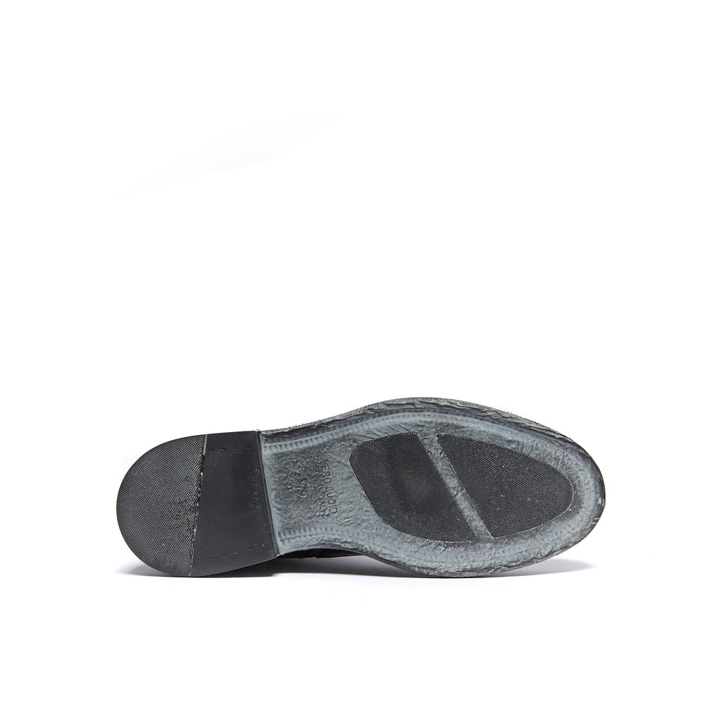 Botines Derby De Puntera Recta - Negro - Hombre