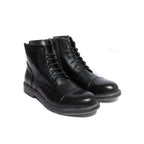 Botines Derby De Puntera Recta - Negro - Hombre