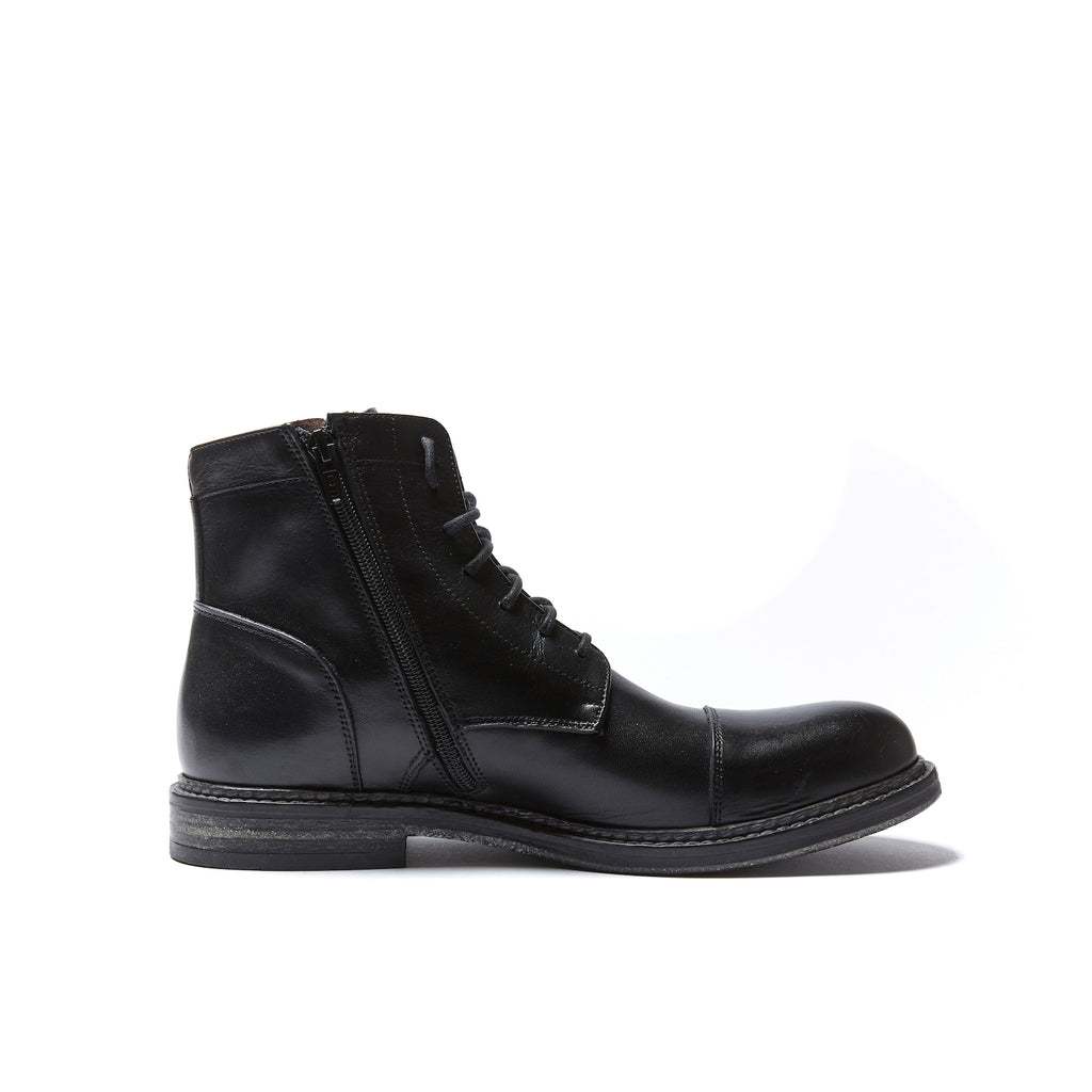 Botines Derby De Puntera Recta - Negro - Hombre