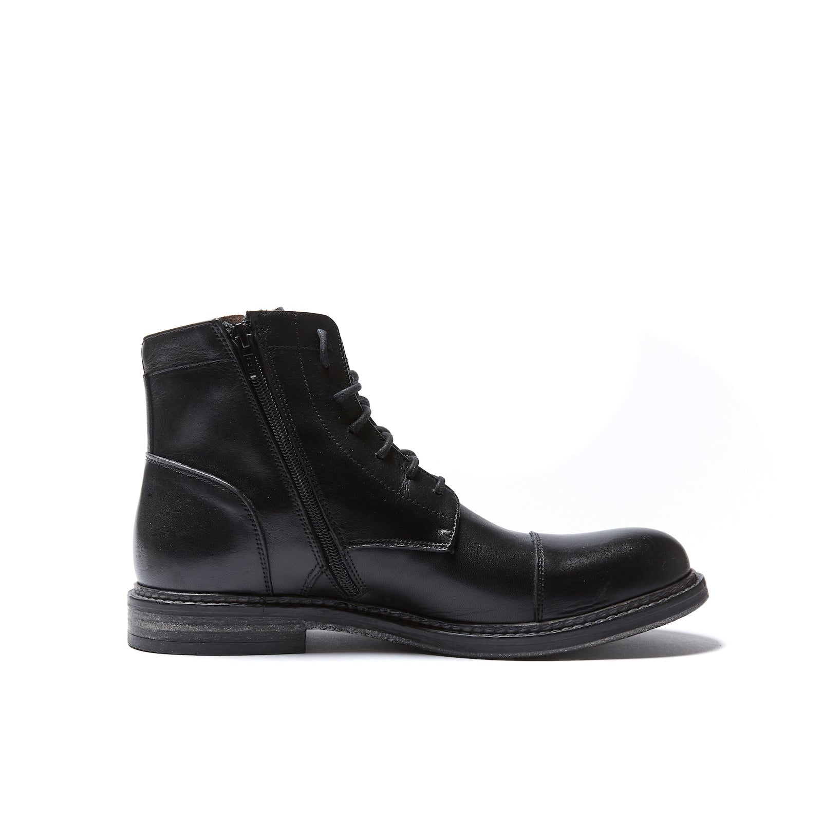 Botines Derby De Puntera Recta - Negro - Hombre