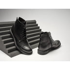 Botines Derby De Puntera Recta - Negro - Hombre