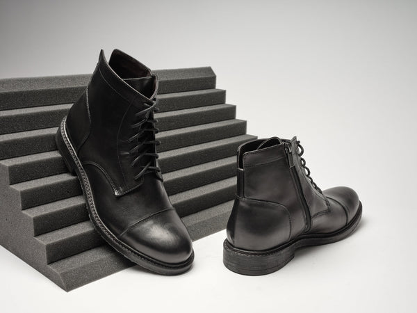 British Passport - Straight Toe Derby Ankle Boots - Black - Men