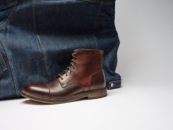 British Passport - Straight Toe Derby Boots - Mahogany Brown - Men