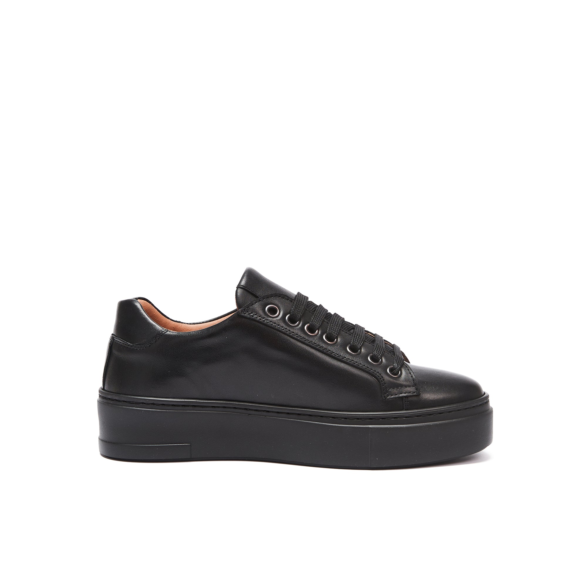 Classic Lace-Up Trainers - Black - Women