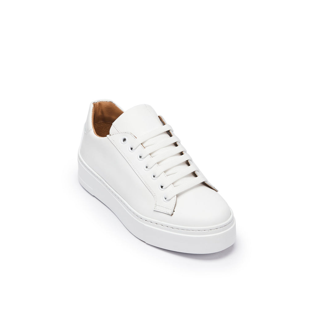 Classic Lace-Up Trainers - White - Women