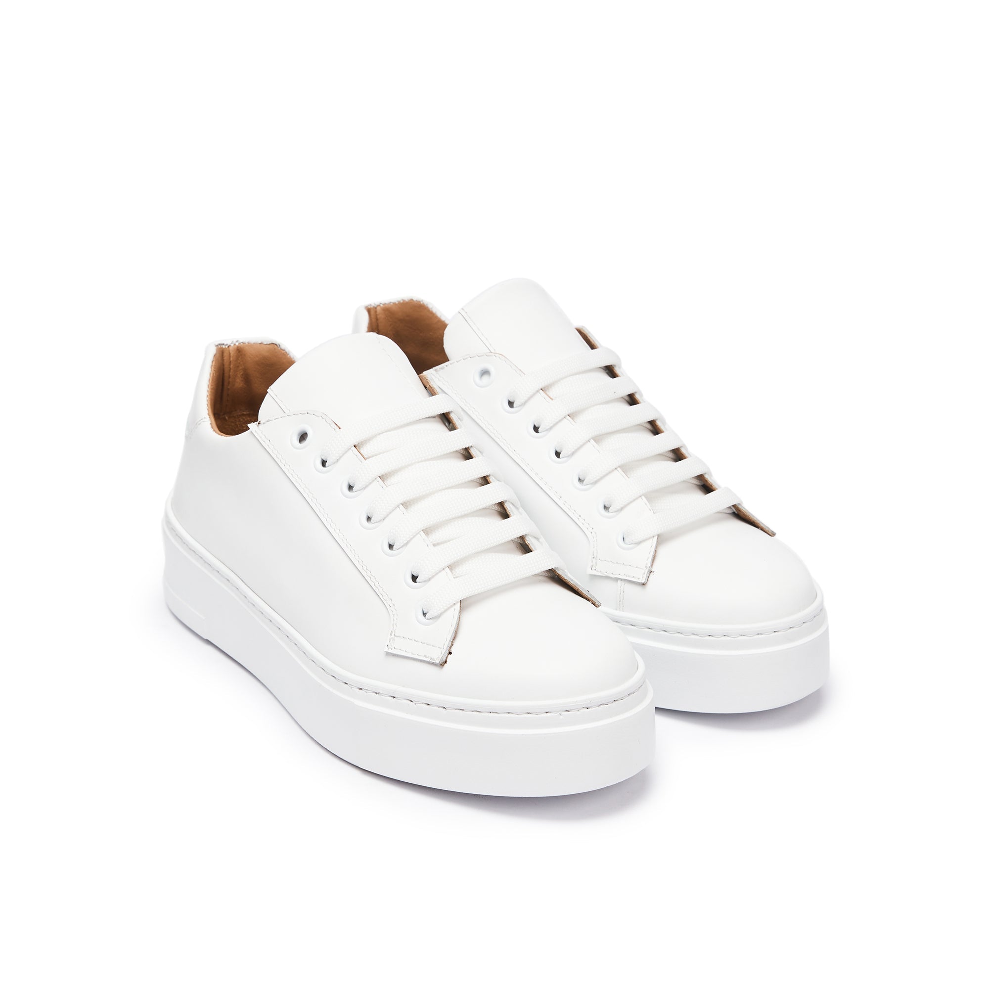 Classic Lace-Up Trainers - White - Women