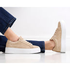 Baskets Classiques À Lacets - Beige - Femme