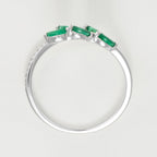Bague "Saule" Diamant 0,05/16 Et Emeraude 0,38/5