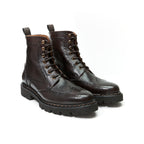 Bottines Derby À Bout Fleuri - Marron Foncé - Homme