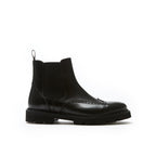 Chelsea Boots with Brogue Toe - Black - Men