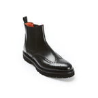 Chelsea Boots with Brogue Toe - Black - Men