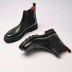 Chelsea Wingtip Ankle Boots - Black - Men