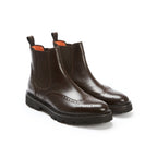 Chelsea Boots with Brogue Toe - Dark Brown - Men