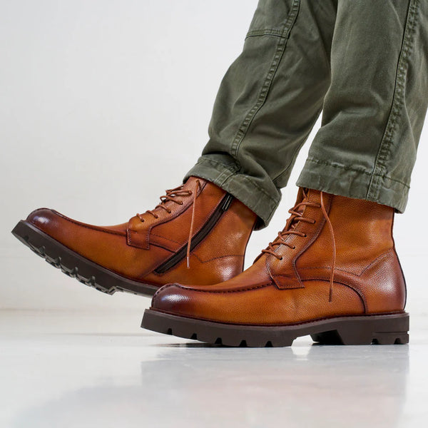 Bottines Derby À Lacets - Marron Brun - Homme
