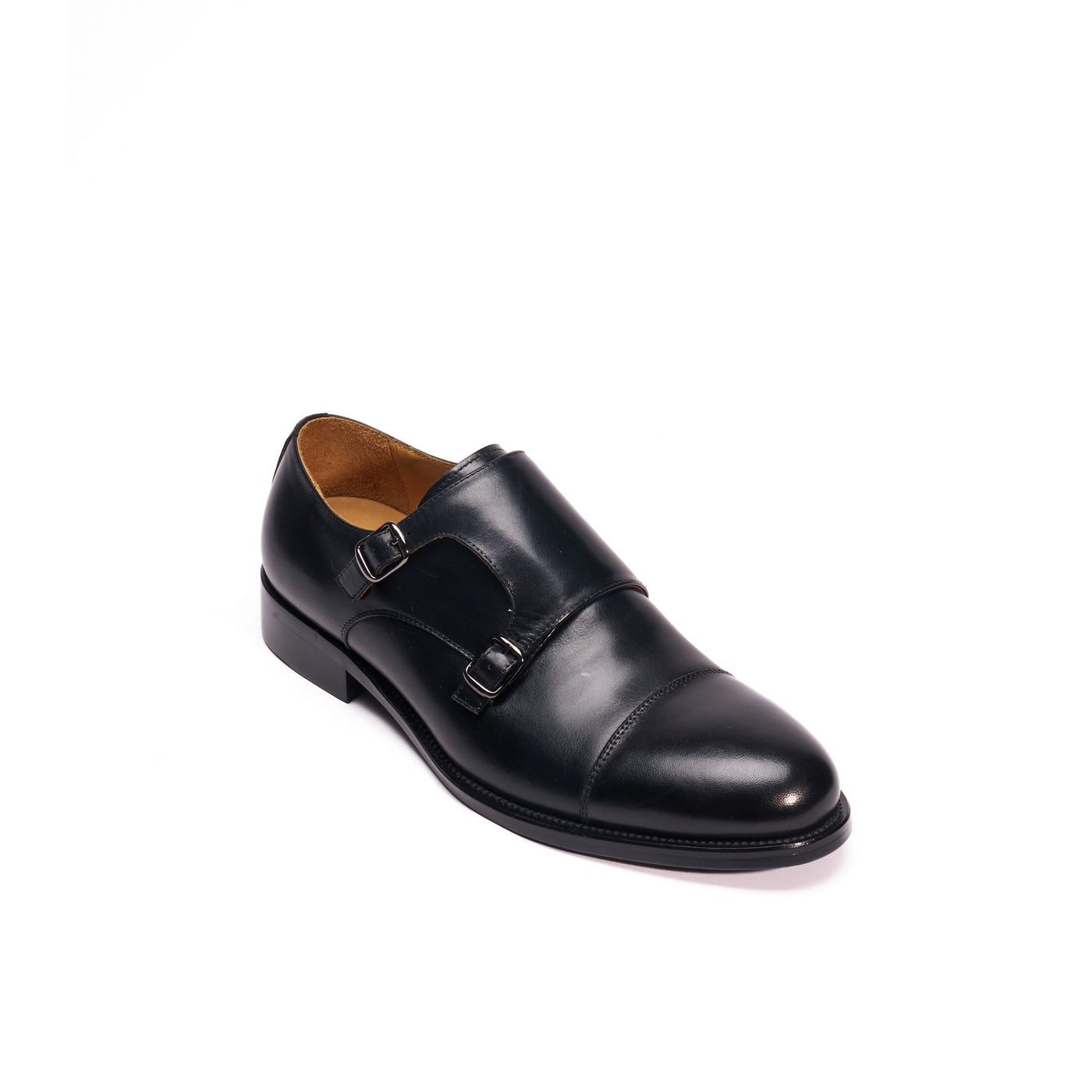 Monk Strap À Bout Droit - Noir - Homme