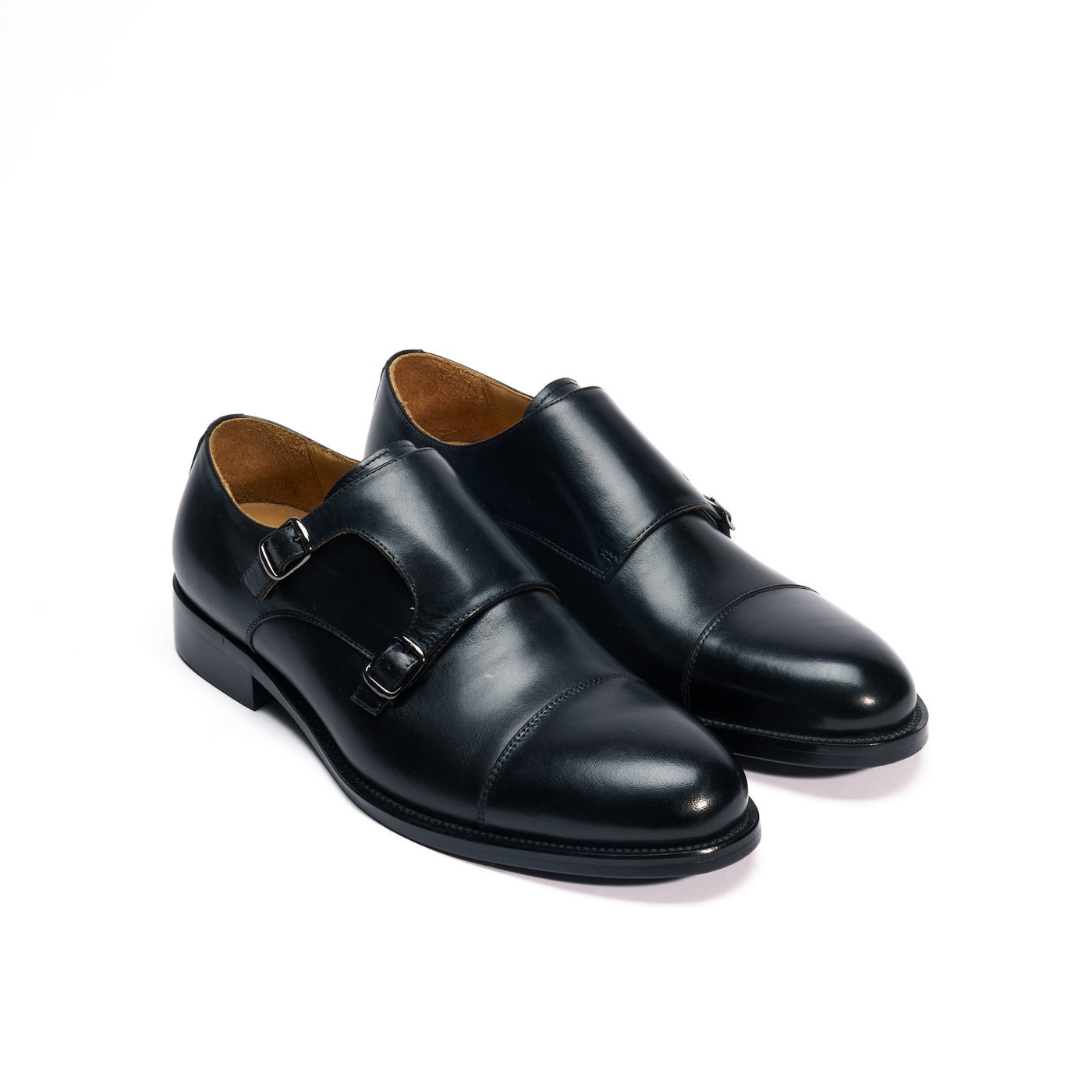 Monk Strap À Bout Droit - Noir - Homme
