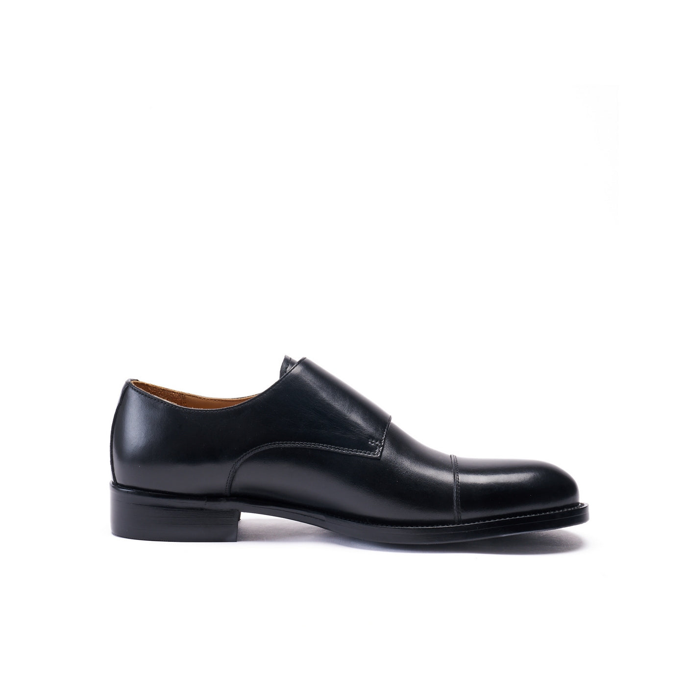 Monk Strap À Bout Droit - Noir - Homme