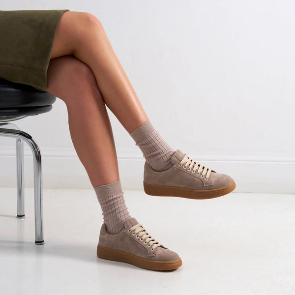 Zapatillas clásicas con cordones - Topo - Mujer