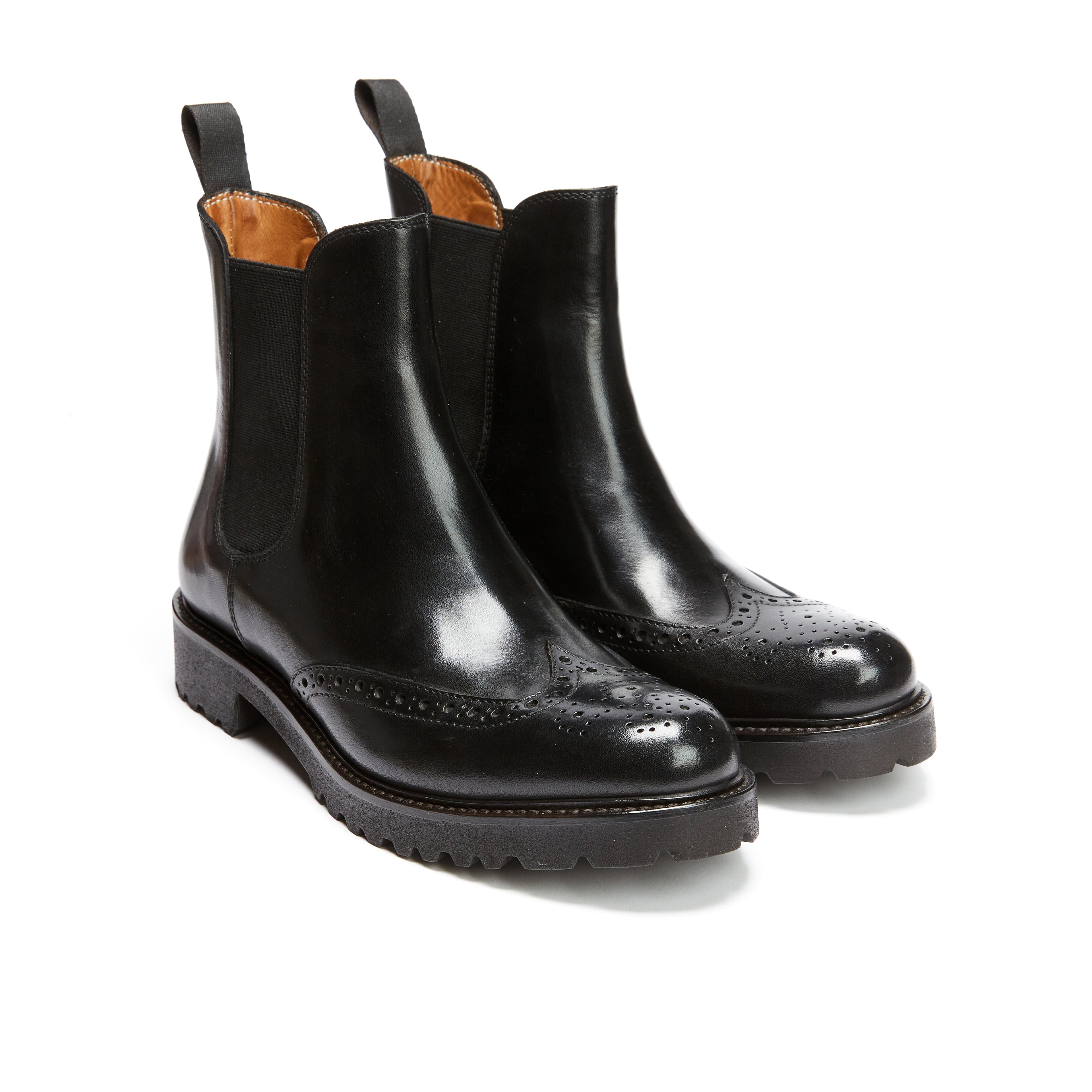 Boots Chelsea À Bout Fleuri - Noir - Femme