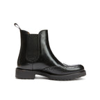 Boots Chelsea À Bout Fleuri - Noir - Femme