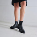 Boots Chelsea À Bout Fleuri - Noir - Femme
