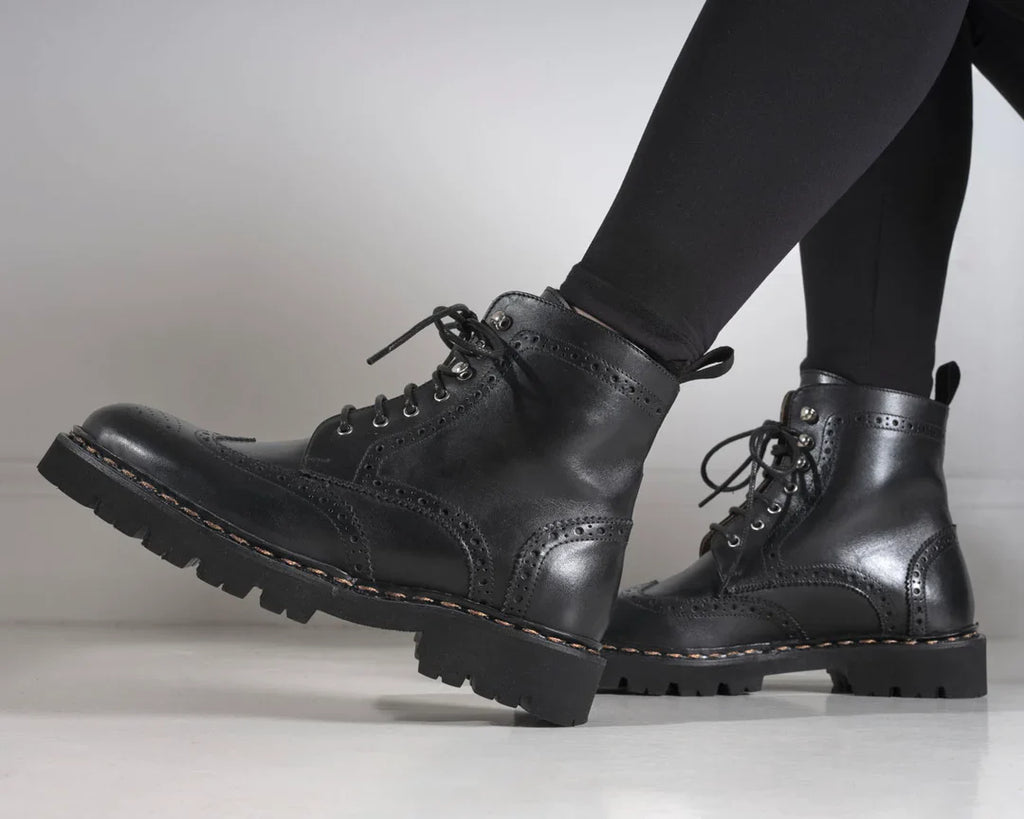Bottes Derby À Bout Golf - Noires - Femme