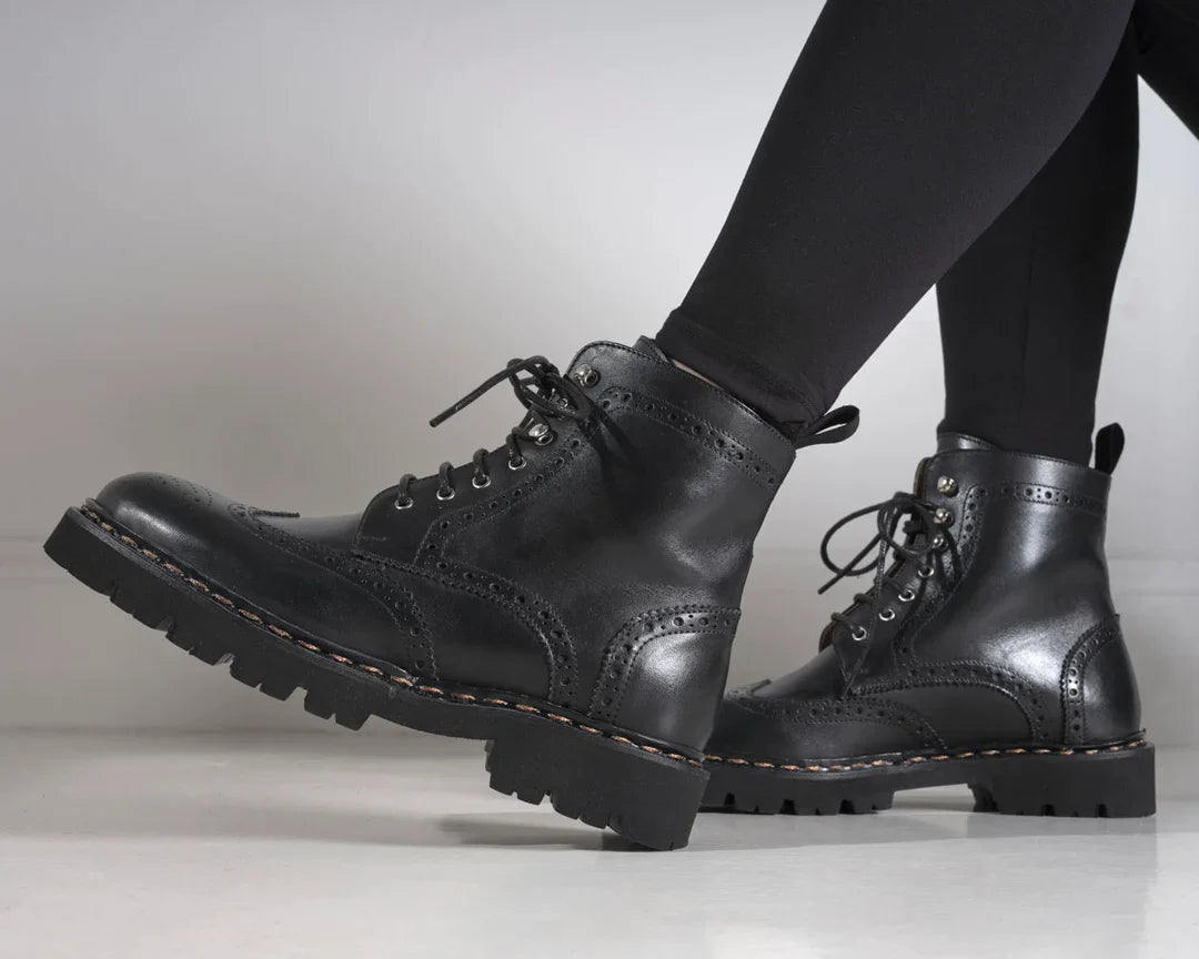 Bottes Derby À Bout Golf - Noires - Femme